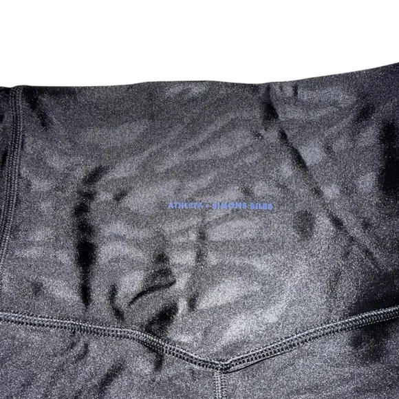 ATHLETA Simone Biles Shine High Rise Elation 7/8 Legging - Black Zebra Shine XL - Picture 6 of 10